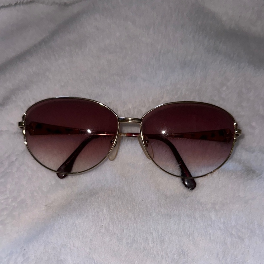 Yves Saint Laurent Gold Frame Sunglasses with Gradient Lenses